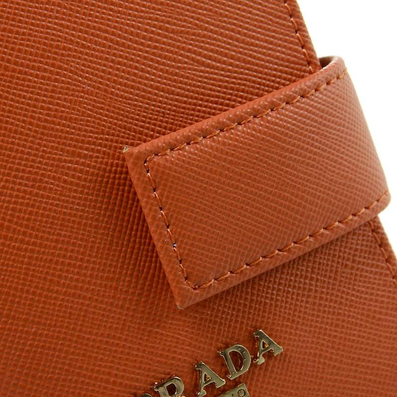 Knockoff Prada Real Leather Wallet 1138 orange